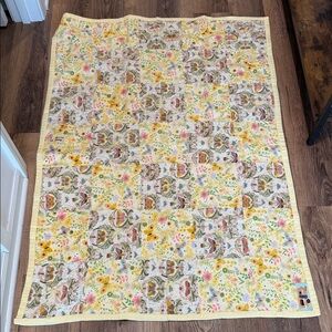 Floral Patchwork Quilt - Yellow floral butterfly